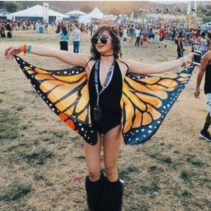 Orange Rave Butterfly Wings.